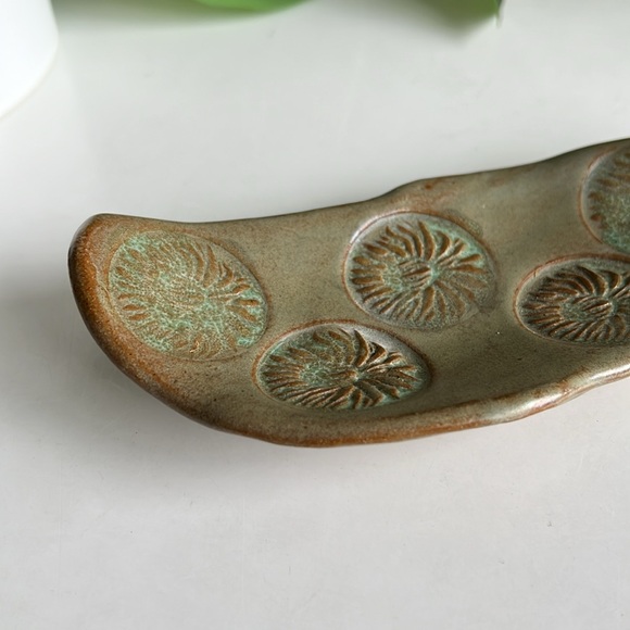 Handmade Pottery Trinket Jewelry Dish Abstract Decor Vintage - Picture 5 of 14